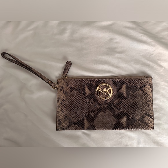 Michael Kors Snake Print Clutch - Picture 3 of 5